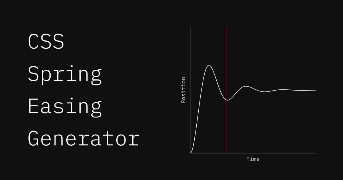 Image of the CSS Spring Easing Generator application