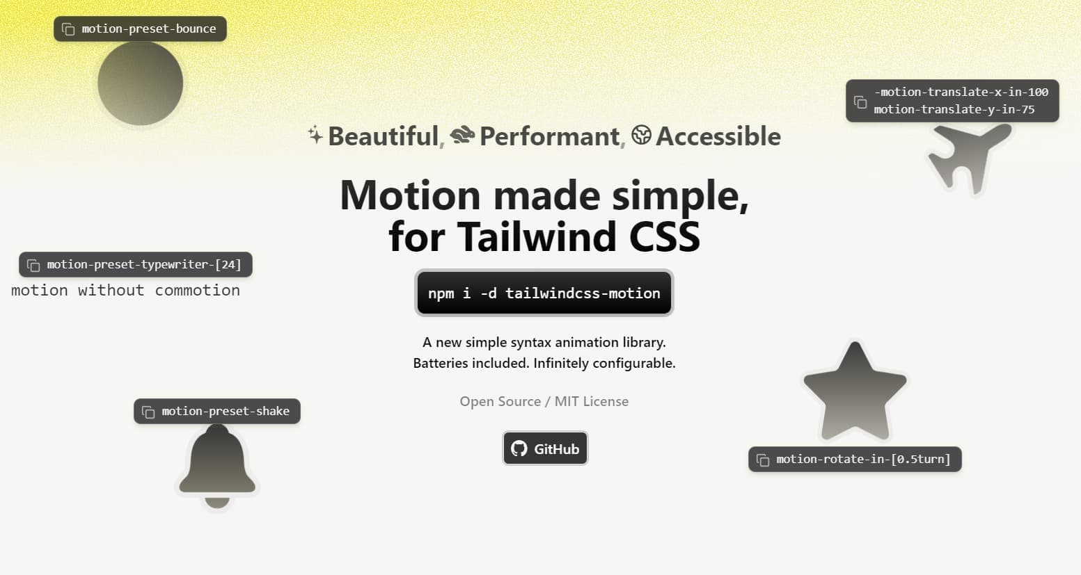 Image of the tailwindcss-motion application