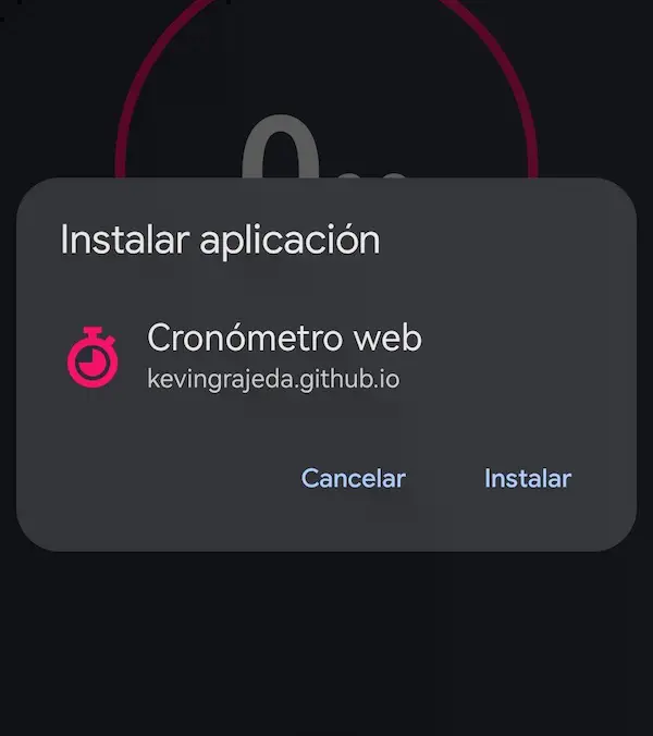 Install app prompt